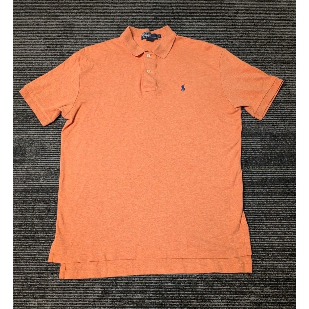 Ralph Lauren Polo Shirt Mens‎ Size M Orange Pony Casual Short Sleeve